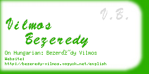 vilmos bezeredy business card